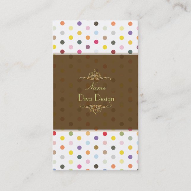 Sassy Polka dots BusinessCard Visitkort (Framsida)