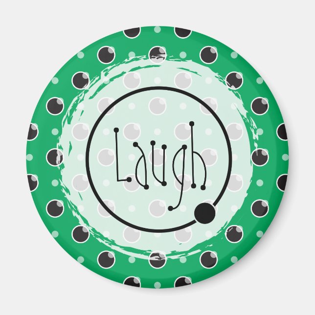 Sassy Polka dots Laugh Magnet - Grönt (Framsidan)