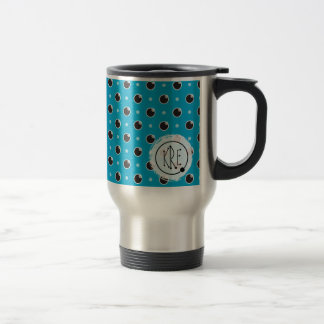 Sassy polka dotsMonogramtravel mug - Aqua Resemugg