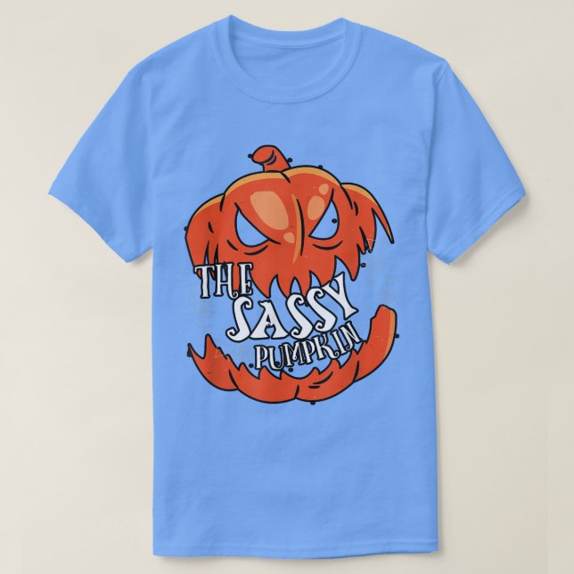 Sassy Pumpkin Matching Family Group Halloween Part T Shirt (Design framsida)