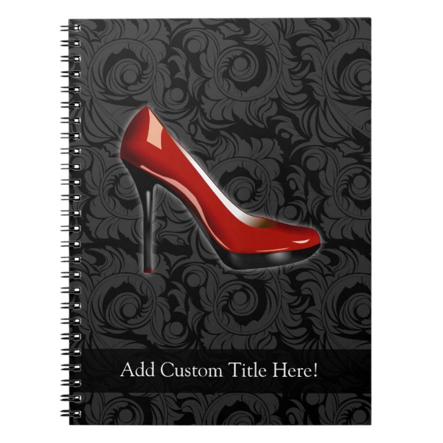 Sassy Red Shoe Anteckningsbok Med Spiral (Framsidan)