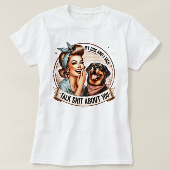 Sassy Retro Flick T-Shirt – Min Hund och Jag (Design framsida)