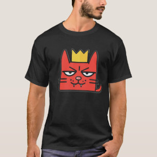 Sassy Röd Kattkung – Cool Tecknad Kattansikte me T Shirt