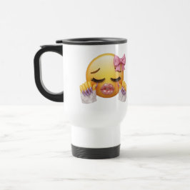 Sassy Röda Emoji med Rosa Slöja & Långa Naglar Resemugg
