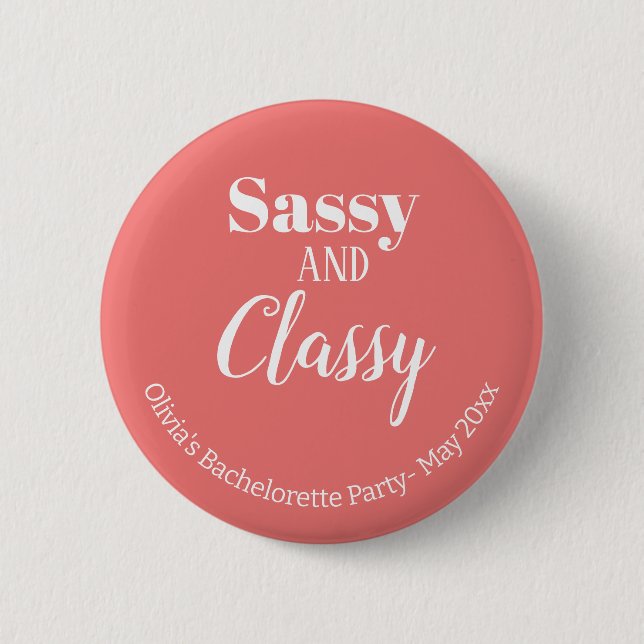 Sassy Rosa Möhippa Knapp (Framsida)
