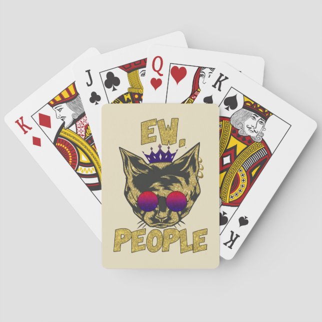 Sassy Royal Cat - "Ew. People's Funny Cat Lover Casinokort (Baksidan)