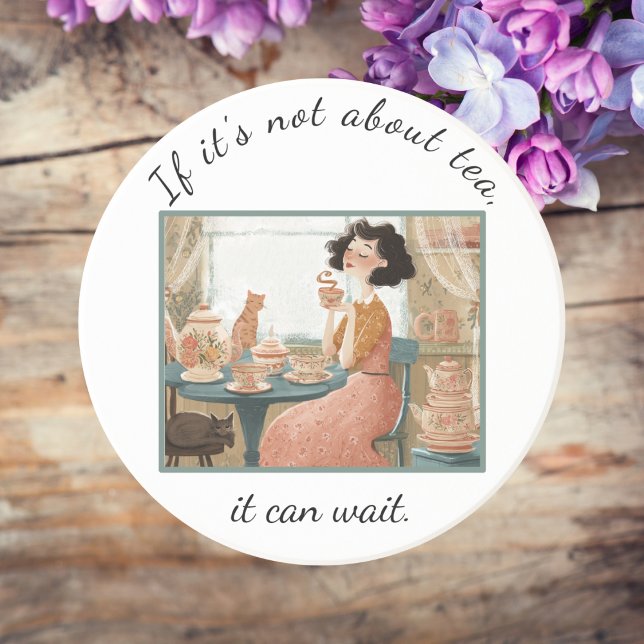 Sassy Sandstone Coaster For Tea Lovers Underlägg (Skapare uppladdad)