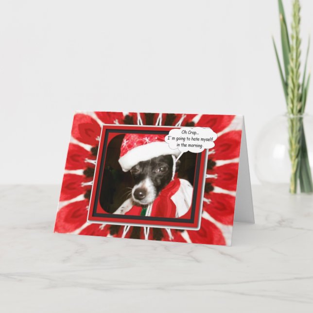 Sassy Santa Hund Helgkort (Framsida)