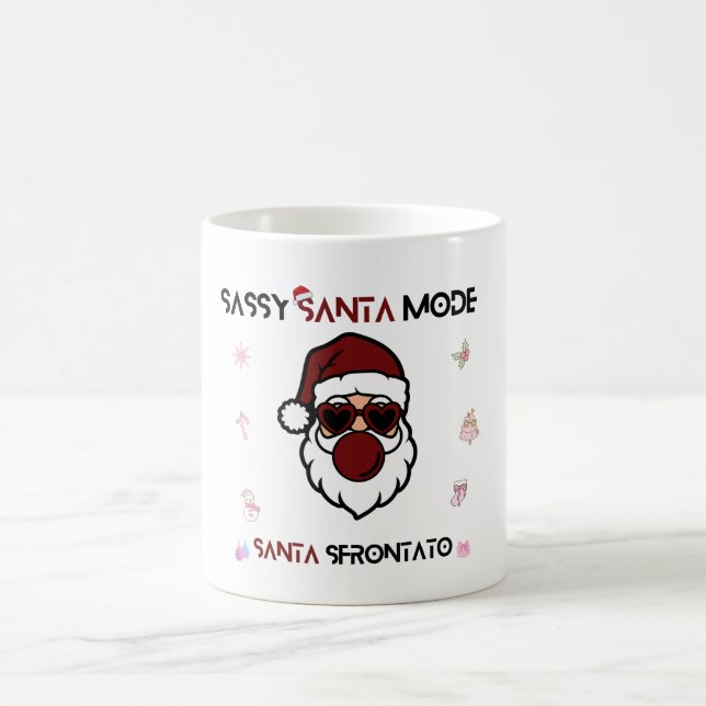 Sassy Santa-läge – Tvåspråkig juldesign  Kaffemugg (Center)
