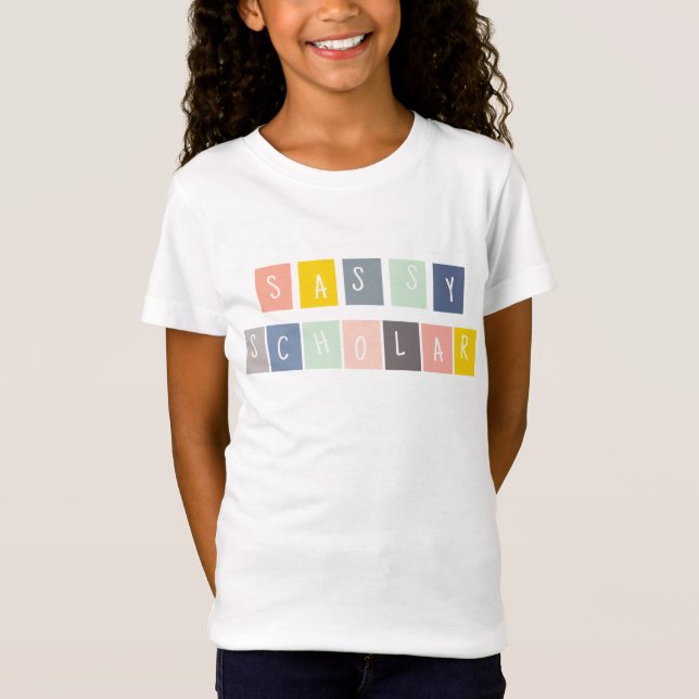 Sassy Scholar Cute Kids Colorful Funny T Shirt (Framsida)