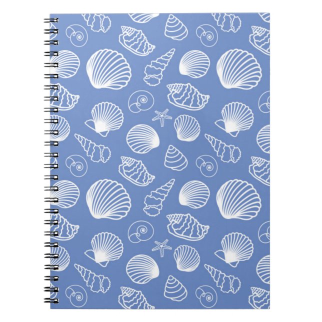 Sassy Seashell Mönster Anteckningsbok Med Spiral (Framsidan)