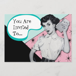 Sassy sekreterareinbjudan för vintage inbjudningar