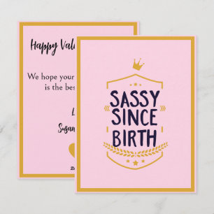 Sassy sen Birth Humous Funny Attitude Julkort