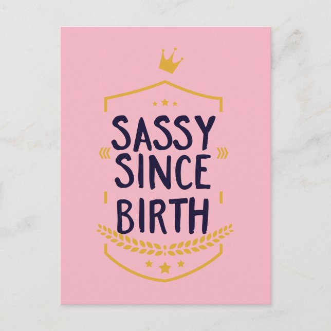 Sassy sen Birth Humous Vykort (Framsida)