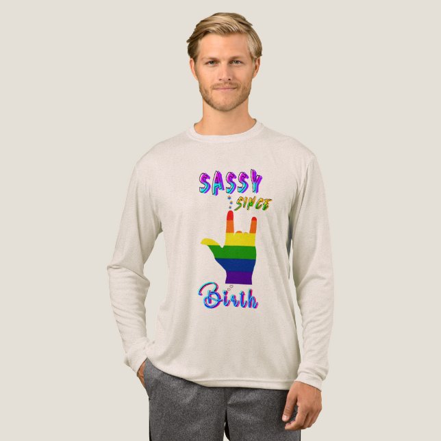 Sassy sen födseln t shirt (Hel framsida)