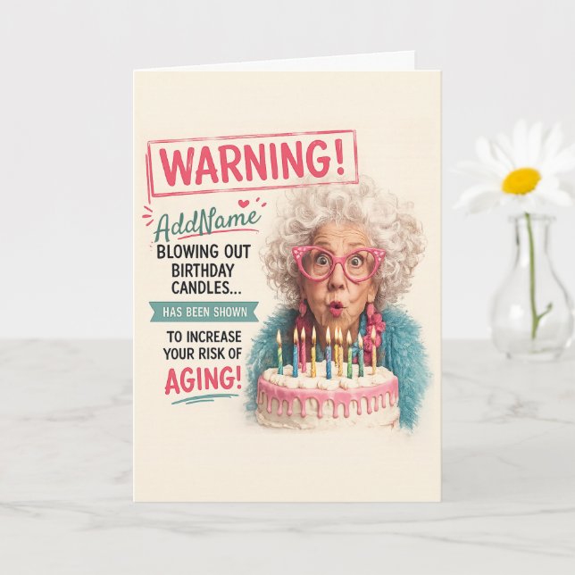 Sassy Senior Födelsedag - Lägg till namn Kort (Liten växt)