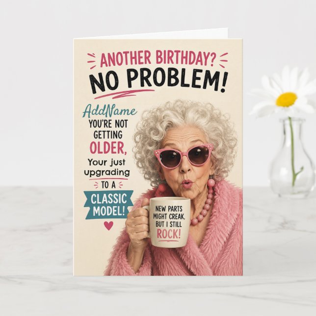 Sassy Senior Födelsedag  - Lägg till namn Kort (Liten växt)
