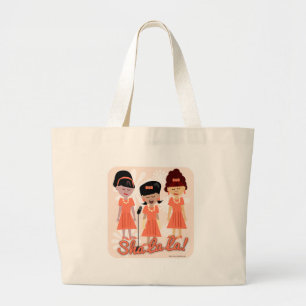 Sassy Sextio Girl Group Cute Retro Music Design Jumbo Tygkasse