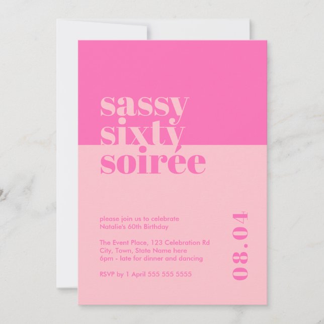 Sassy sextio Soirée 60:e födelsedagsinbjudan Inbjudningar (Framsida)