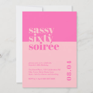 Sassy sextio Soirée 60:e födelsedagsinbjudan Inbjudningar
