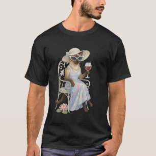 Sassy Siamese Katt dricker vin för kattälskare T Shirt