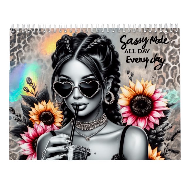Sassy smart mouth Kvinnor sarcastic dam sarcasm Kalender (Baksida)
