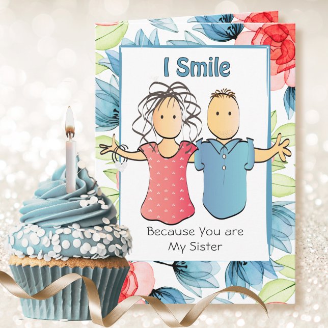 Sassy Snarky Sister Tecknad Funny Satt Birthday Kort (Skapare uppladdad)