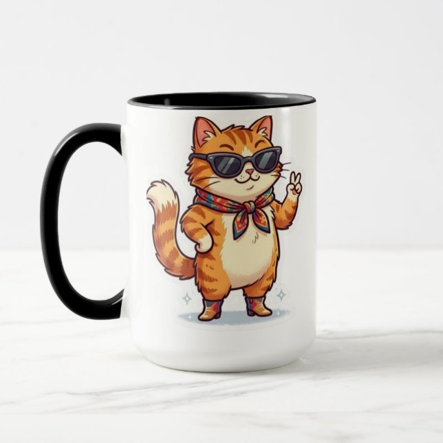 Sassy Solglasögon Katt muggar Söt & Trendig Felin (Vänster)