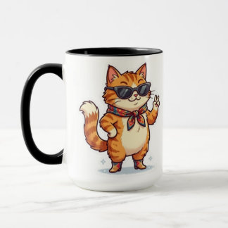 Sassy Solglasögon Katt T-shirts – Söt & Trendig Fe Mugg
