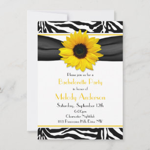 Sassy Solros Zebra tryck Bachelorette Party Inbjudningar