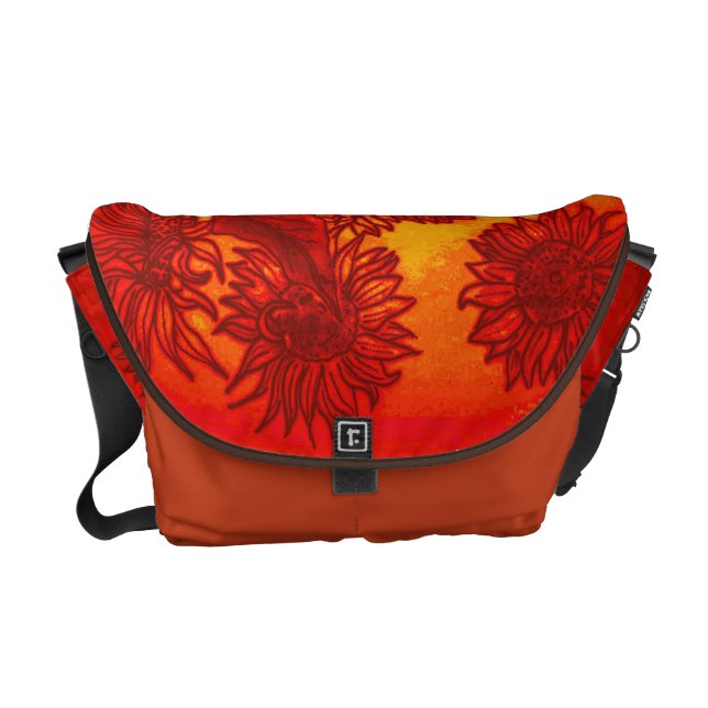Sassy solrosor i orange messenger bag (Framsidan)