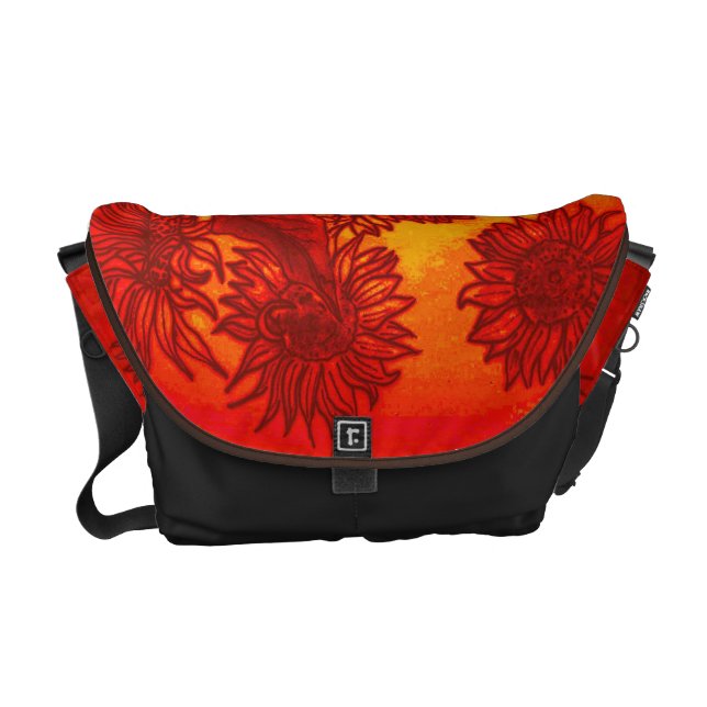Sassy solrosor i orange messenger bag (Framsidan)