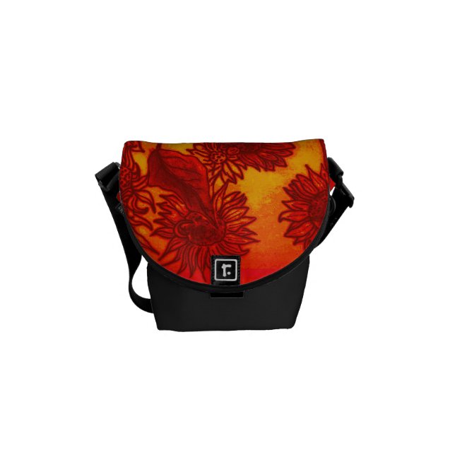 Sassy solrosor i orange messenger bag (Framsidan)