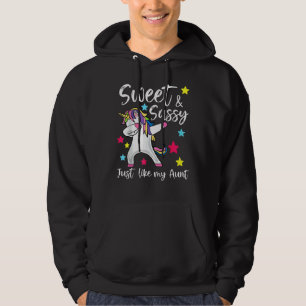 Sassy som min Moster Unicorn Cute Matching Auntie Hoodie
