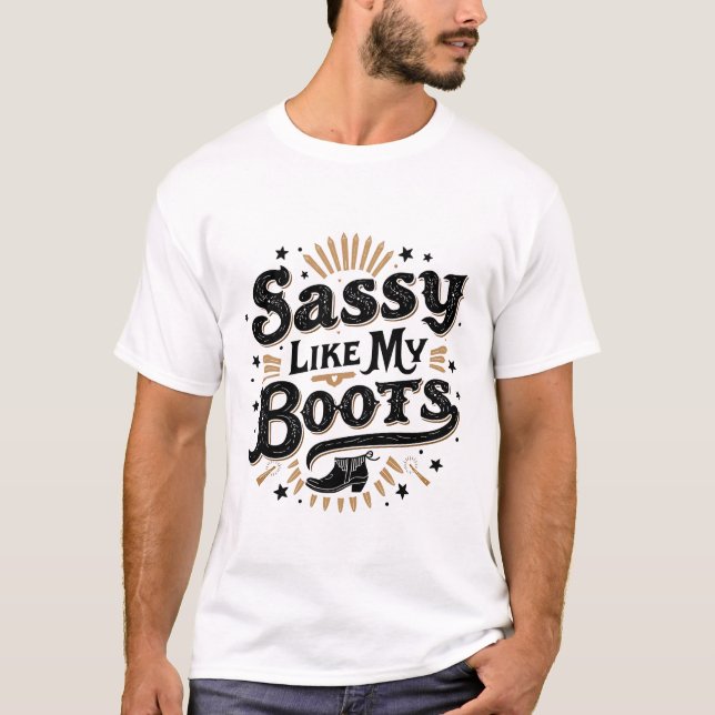 Sassy som mina pojkar Western T Shirt (Framsida)