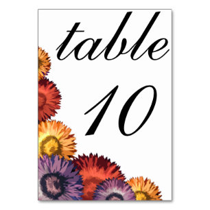 Sassy Summer Flowers Modern Bröllop Bord-kort Bordsnummer