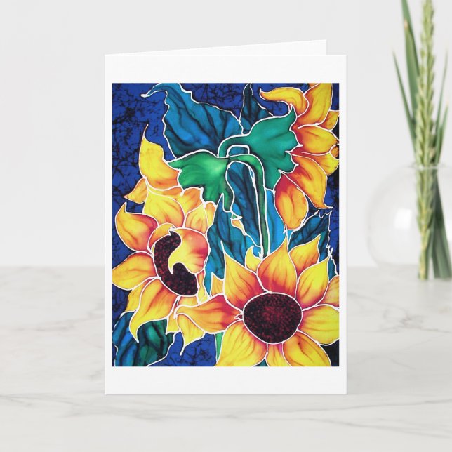Sassy Sunblommor Kort (Framsida)