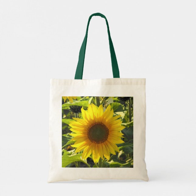 Sassy Sunblommor Tote Bag Tygkasse (Baksida)