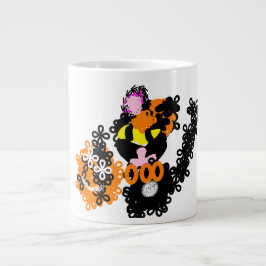 Sassy svart katt höst jumbo mugg