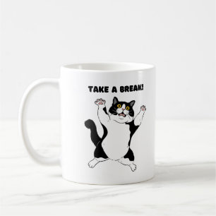 Sassy svart katt kaffemugg – Påminnelse att ta en