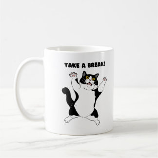 Sassy svart katt kaffemugg – Påminnelse att ta en
