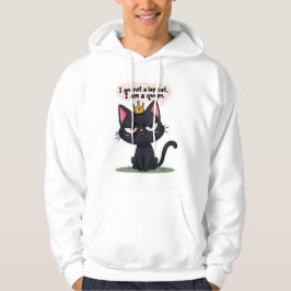 Sassy svart kattdrottning "Inte en knä katt" Hoodi Hoodie