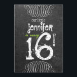 Sassy svart tavlainbjudan för sweet sixteen inbjudningar<br><div class="desc">Är din "sweet sixteen" mer av Sassy sexton? Om så,  flicka-driver denna roligt svart tavlainbjudan är det perfekta meddelandet för henne födelsedagsfesten! Finna matcha chic svart tavladekorationer,  & favörer för sätter-tillsammans riktigt partyet.</div>