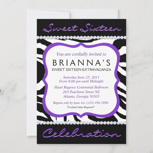 Sassy Sweet sixteen Inbjudan (Framsida)