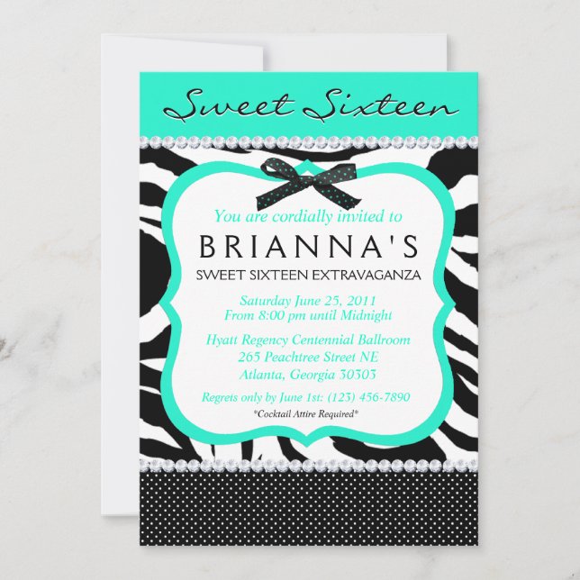 Sassy Sweet sixteen Inbjudan (Framsida)
