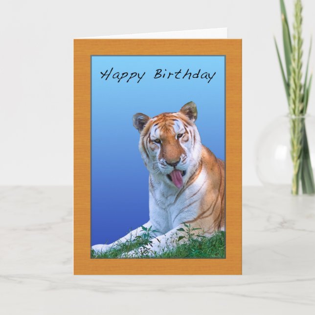 Sassy Tiger Birthday Card Kort (Framsida)