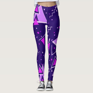 Sassy Triangles Vibrant 80s Lila Leggings