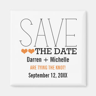 Sassy Typography Spara datum magneter, Orange Magnet