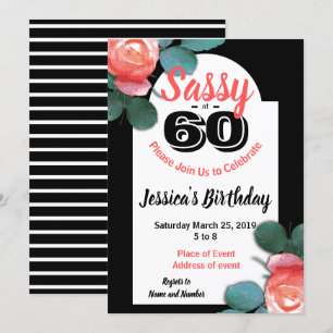 Sassy vid 60 Födelsedagsfest inbjudan