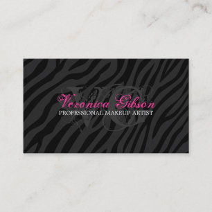 Sassy visitkortar för zebra tryckMakeupkonstnär Visitkort